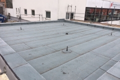 Flachdachabdichtung einer Autowaschanlage